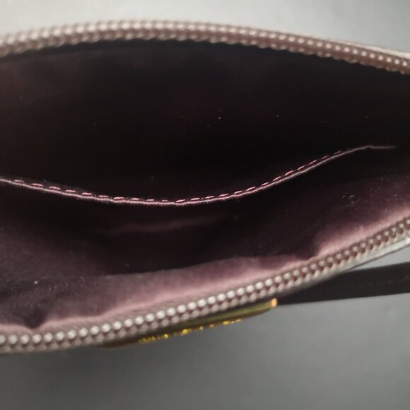 Coach Ashley Multi Colored Sateen Scarf Print w/ Patent Leather Trim Wristlet - Picture 5 of 6